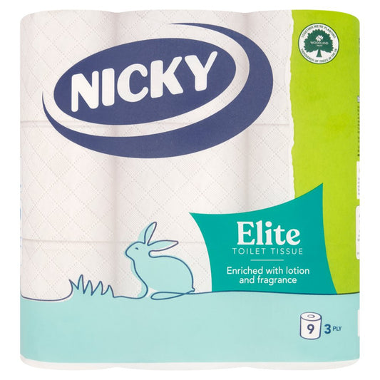 Nicky Elite Toilet Tissue 3 Ply 9 Rolls   9Roll × 5