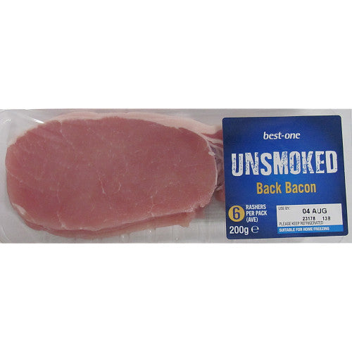 Best One Unsmoked Back Bacon   200g × 4 × 1