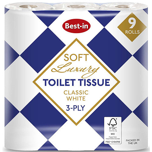 Bestin Luxury Toilet Tissue White   9Roll × 5 × 1