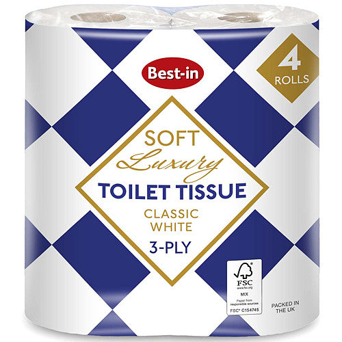 Bestin Luxury Toilet Rolls White   4Roll × 10 × 1