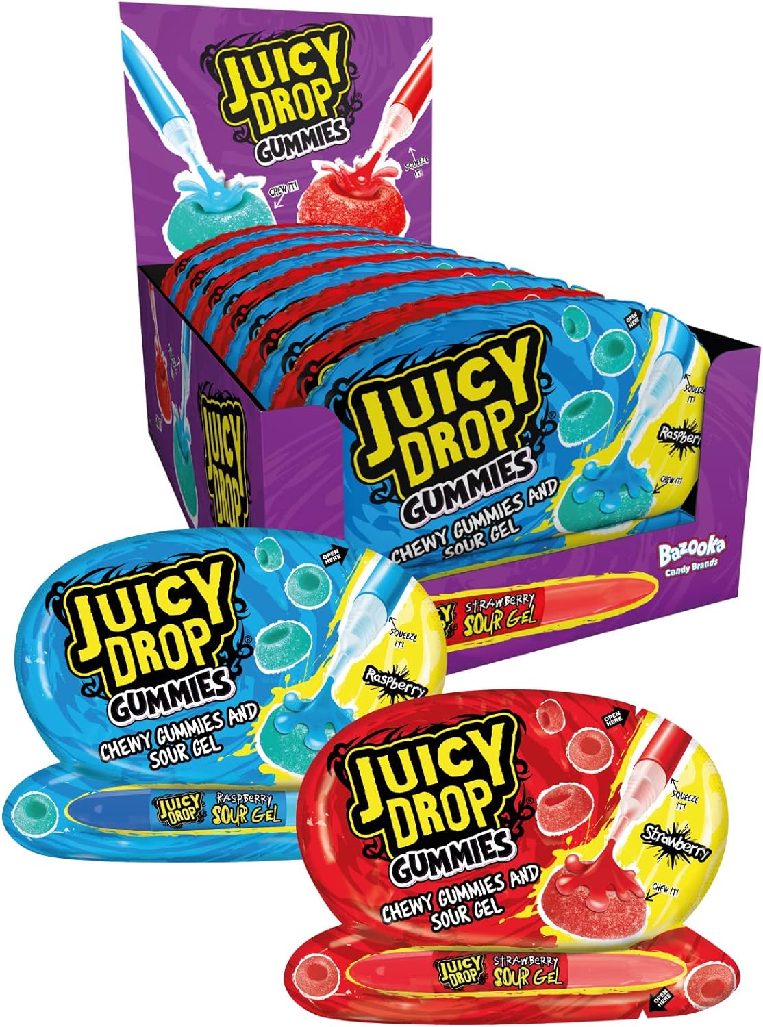 Bazooka Juicy Drop Gummies Xtreme  12x57g (12)