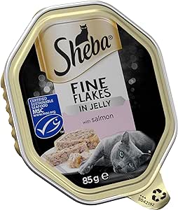 Sheba Fine Flakes Cat Tray With Salmon In Jelly  22x85g