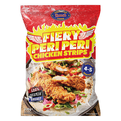 American Ranch Foods Fiery Peri Peri Chicken Strips 320g   320g × 1