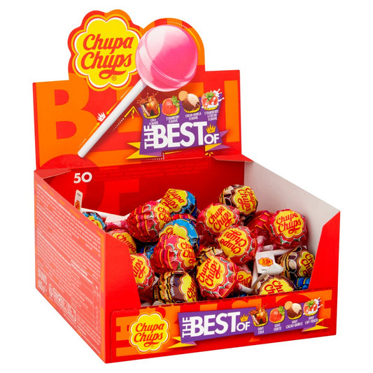 Chupa Chups 50 Assorted Flavour Lollipops 600g