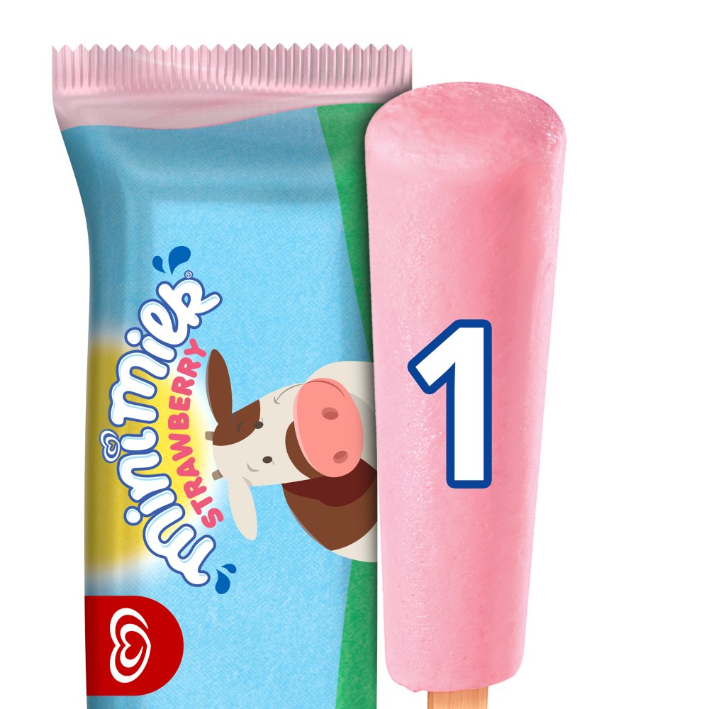 Wall's Mini Milk Strawberry Ice Cream 35ml   35ml × 44 × 1