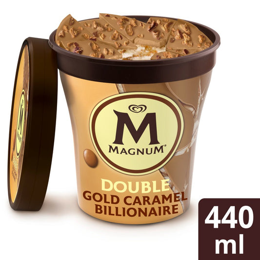 Magnum Double Gold Caramel Billionaire Ice Cream Tub 440ml