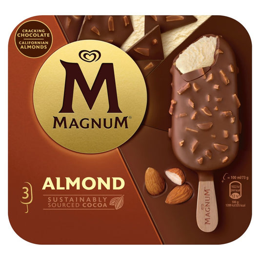 Magnum Ice Cream Sticks Almond 3 x 100ml