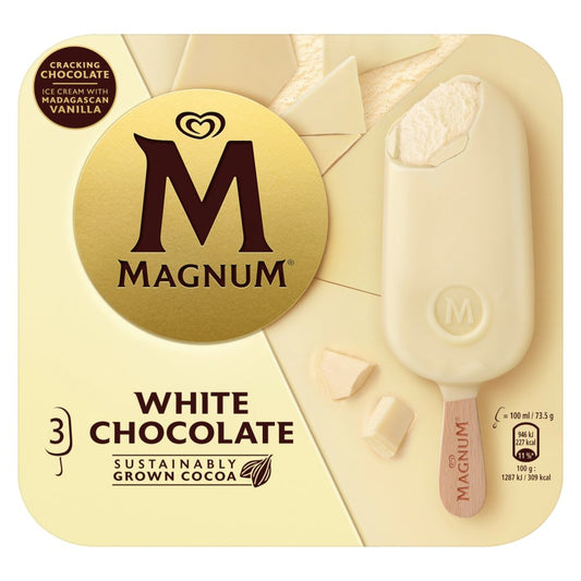 Magnum Ice Cream Sticks White Chocolate 3 x 100 ml