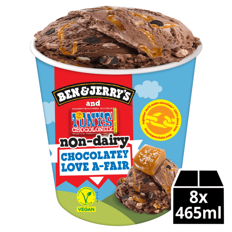 Ben & Jerrys Non Dairy A Chocolate Love-A-Fair 8x465ml