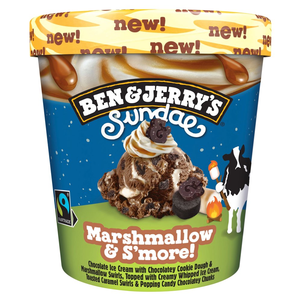 Ben & Jerry's Sundae Ice Cream Tub Marshmallow & S'more 427ml    427ml × 1