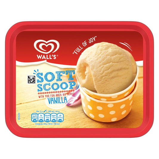 Heartbrand Wall's Soft Scoop Ice Cream Dessert Vanilla 1800 ml