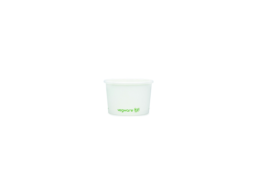 VegWare 1scp White Ice Cream Tub UNIT 1x50 . Packed 20 units to a case.
Unit Weight: 0.30 Kilos.