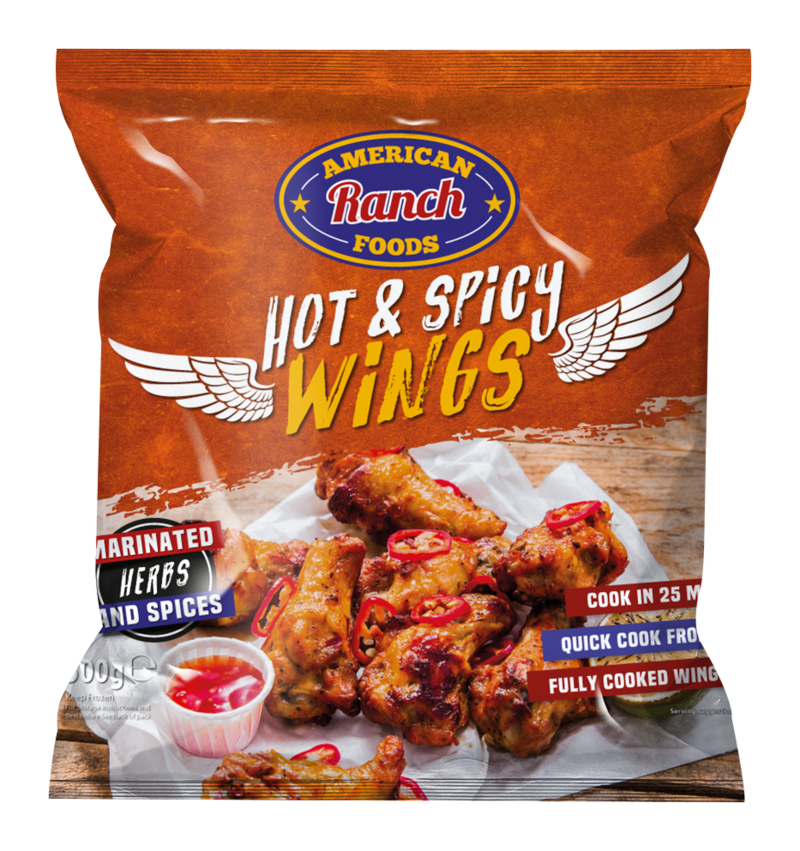 American Ranch Hot/Spicy Chicken Wings 12x500g