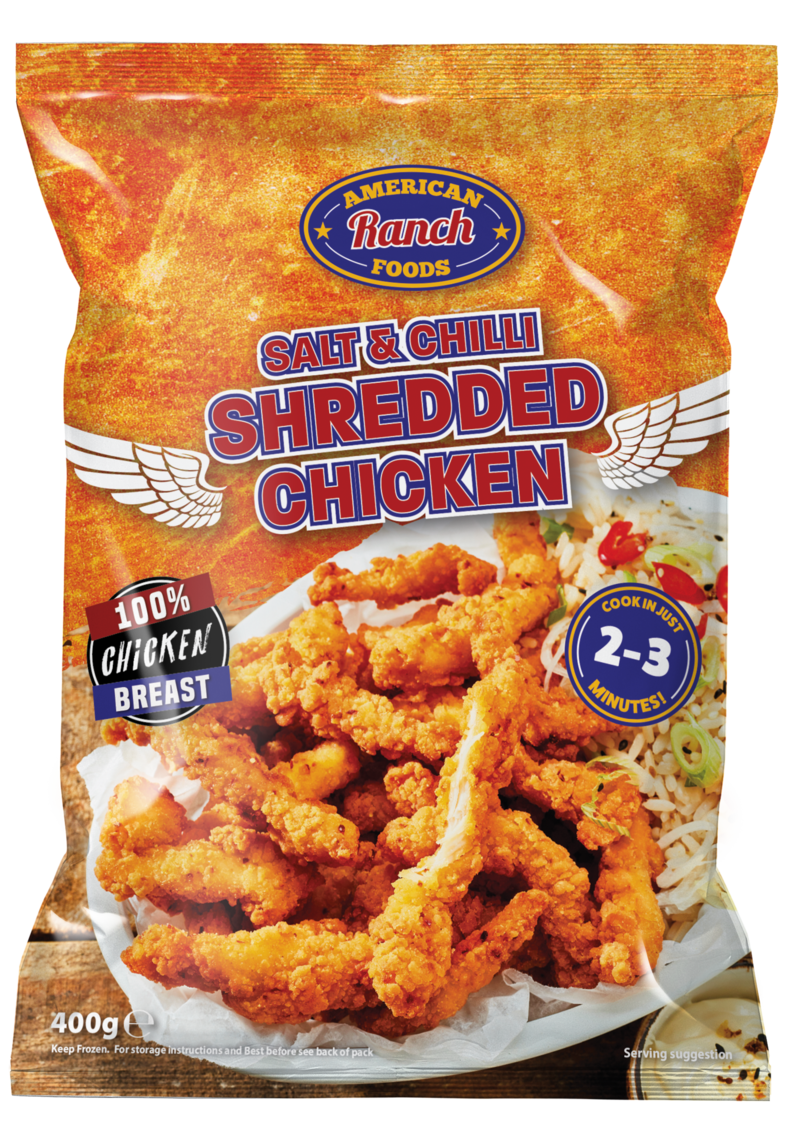 American Ranch Salt & Chilli Shredded Chicken 12x400g