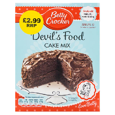 Betty Crocker Devils Food Cake Mix   4x425g