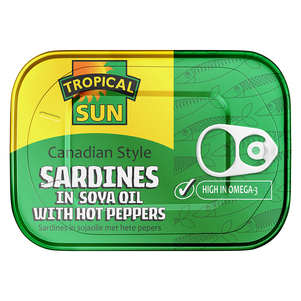 Tropical Sun Canadian Sardines Hot Peppers    12x106g