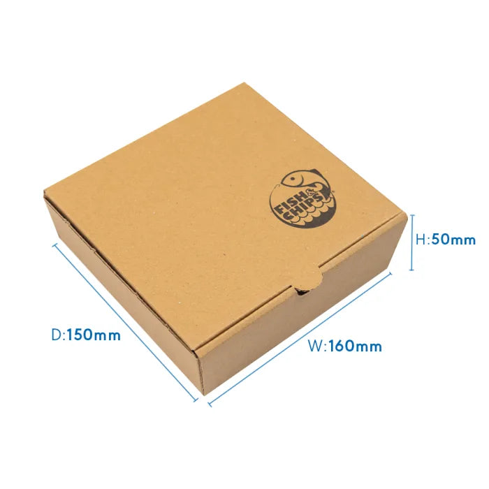 5" Kraft Cardboard Fish & Chips Boxes (160x50x150mm) Case of 100