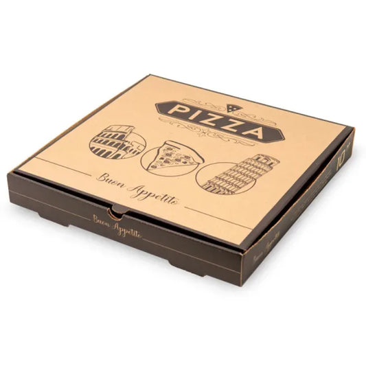 15" Printed Brown Pizza Boxes Case of 40