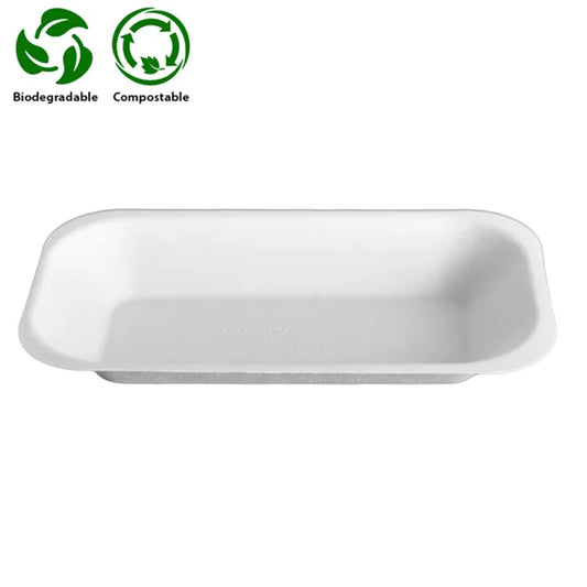 Enviroware Small White Bagasse Chip Tray (No1) (179x101x24mm) Box of 500