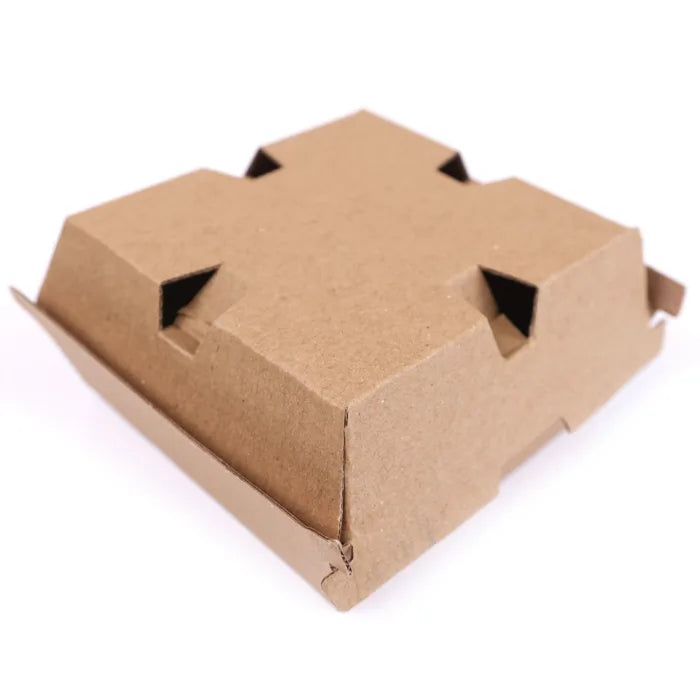 Large Kraft Clamshell Burger Box (102x102x60mm) Case of 200