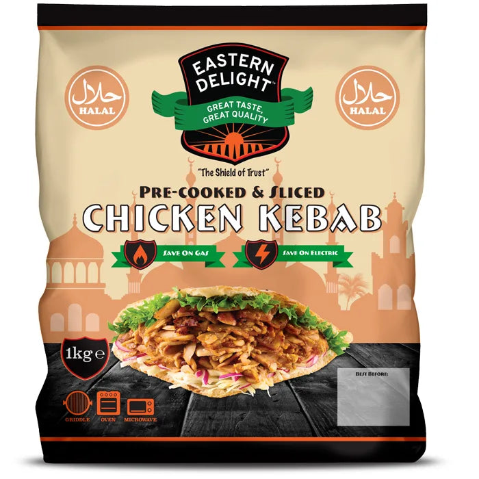 Eastern Delight Halal Cooked & Cut Chicken Doner Kebab (Bag)1kg
