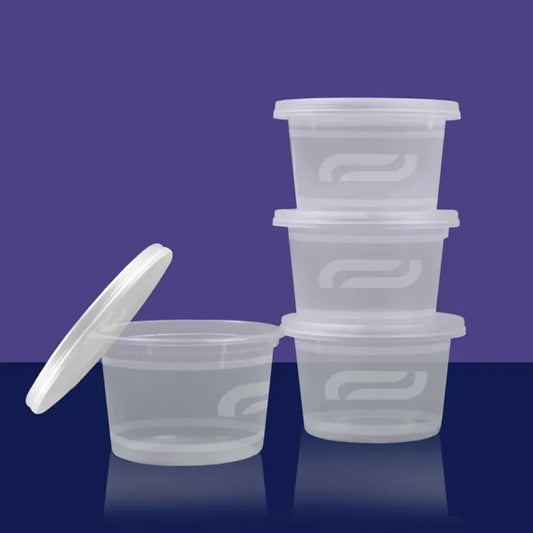 4oz Microwave Plastic Clear Cups with Lids Box of 500