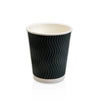 12oz Black Ripple Wall Paper Hot Cup (CUP158/CUP265) Case of 250