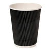 12oz Black Ripple Wall Paper Hot Cup (Lid Ref CUP158/CUP265) Case of 500