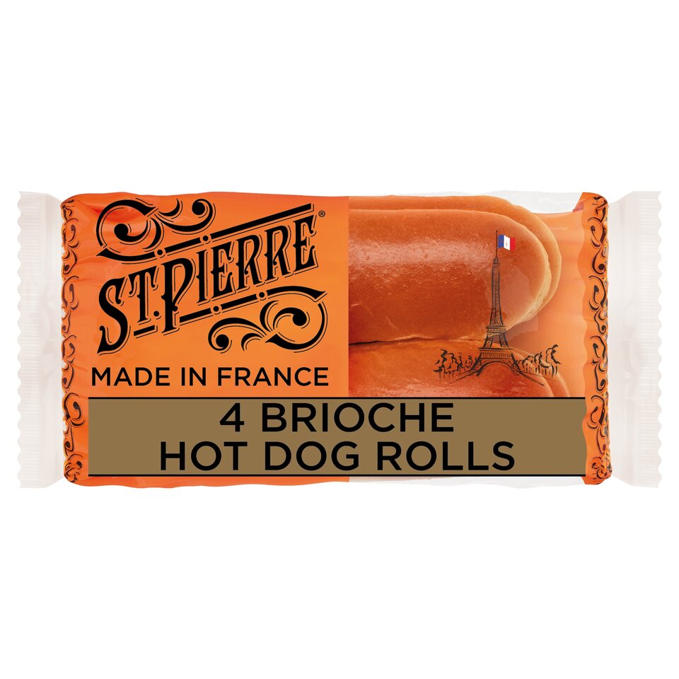 St Pierre Brioche Hot Dog Rolls  1x4's