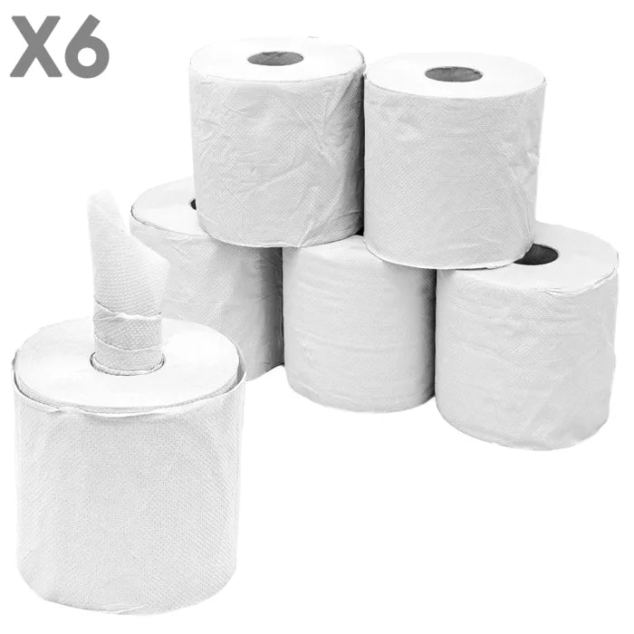 2 Ply Centrefeed White Rolls (17cmx100m) Case of 6