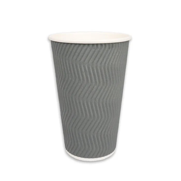 16oz Grey Ripple Wall Paper Hot Cup (CUP158/CUP265) Case of 250