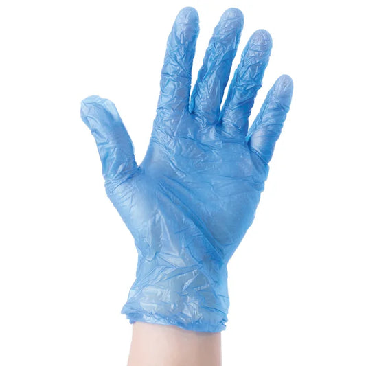 Disposable Blue Vinyl Gloves Medium Box of 100