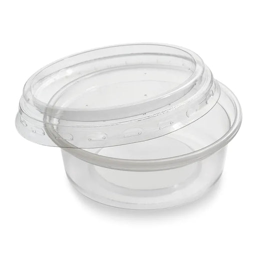 2oz Microwave Plastic Clear Cups with Lids-Box of 1000