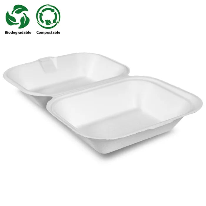 Enviroware Medium White Bagasse Food Box (193x78x147mm/8x6") Case of 250