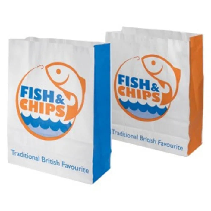 Fish & Chips Greaseproof Lined SOS2 Bags (180x70x230mm) Case of 250