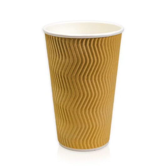 16oz Brown Ripple Wall Paper Hot Cup (CUP158/CUP265) Case of 250