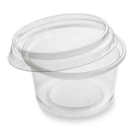 4oz Microwave Plastic Clear Cups with Lids-Box of 1000