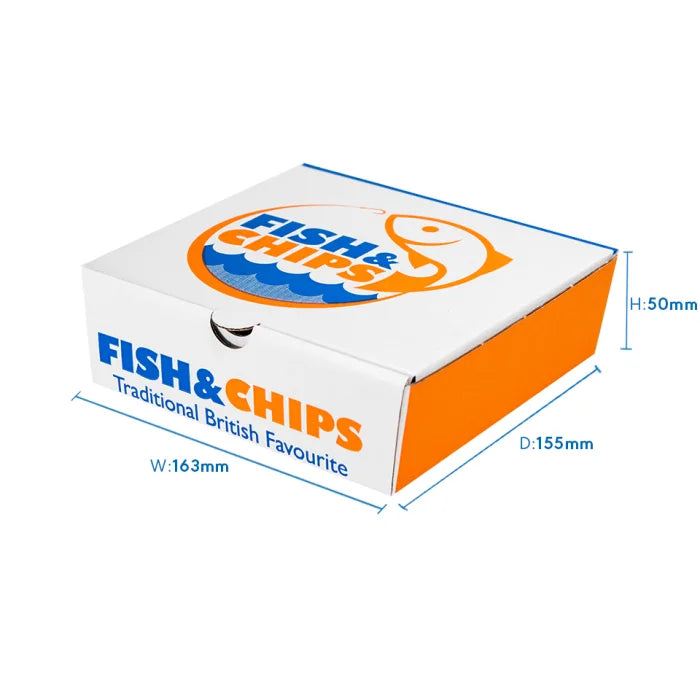 5" Cardboard Fish & Chips Boxes (160x50x155mm) Case of 100