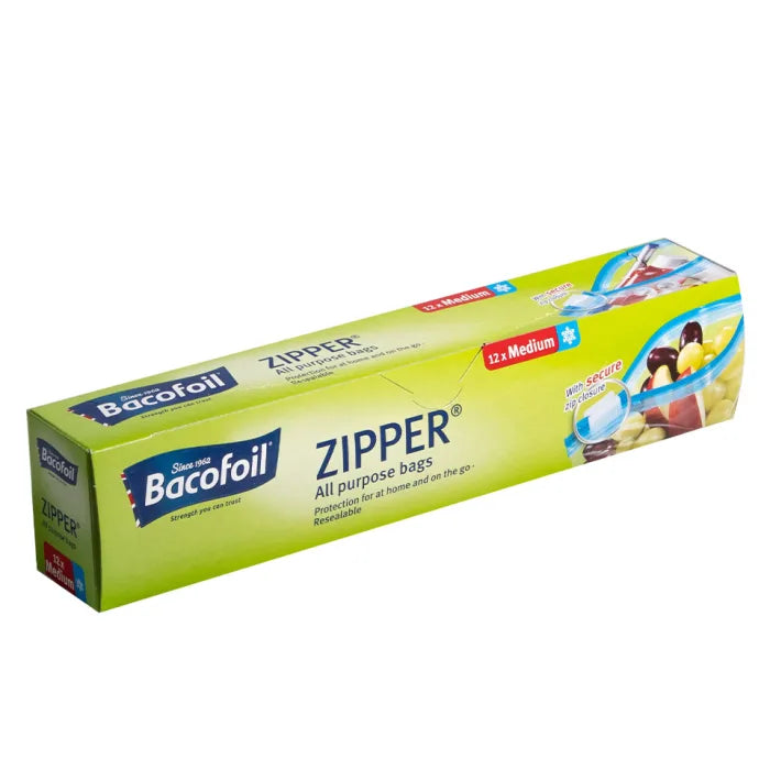 BacoFoil Medium Zipper Bags Box of 12