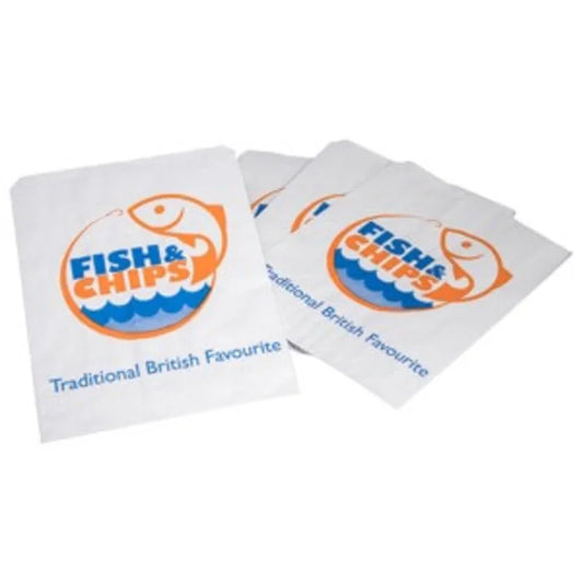 Fish & Chips Greaseproof Lined SOS1 Bags (178x220mm) Case of 500