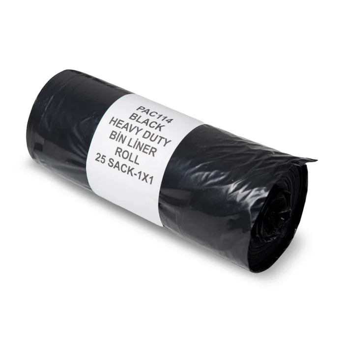 70L Black Heavy Duty Refuse Sacks in a Roll (max. load 15kg)-1x25