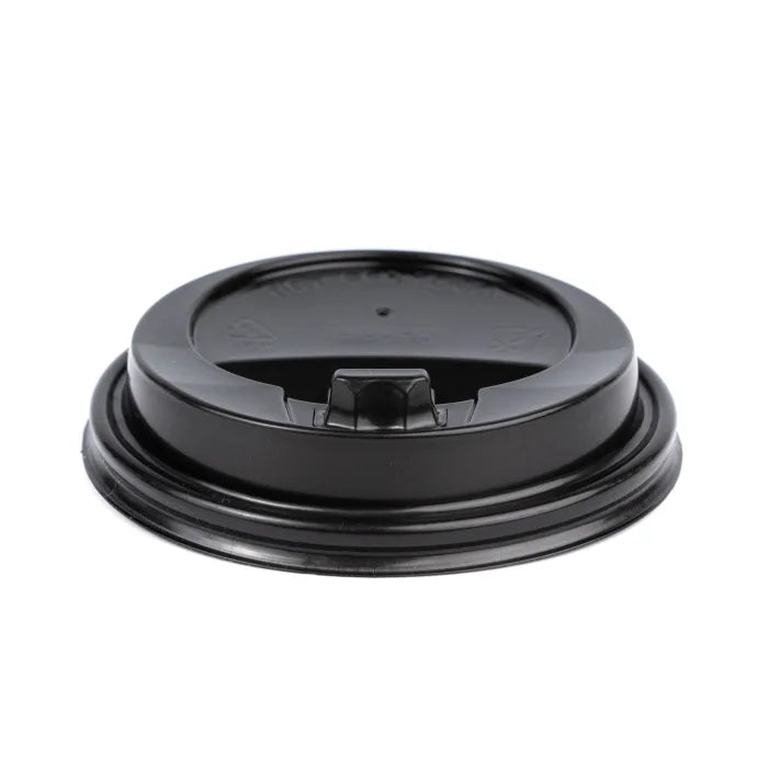 12oz Black Reclosable Cup Lids-Case of 1000