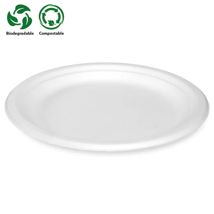 Enviroware 9" White Bagasse Plates (230x230x17mm) Box of 500