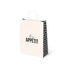 "Bon Appetit" Small White Paper Carrier Bags with Twisted Handle Case of 100