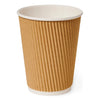 12oz Brown Ripple Wall Paper Hot Cup (Lid Ref CUP158/CUP265) Case of 500