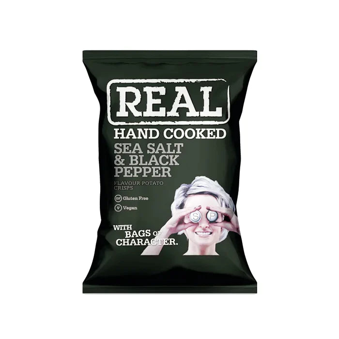 Real Hand cooked Crisps Sea Salt & Black Pepper 35g