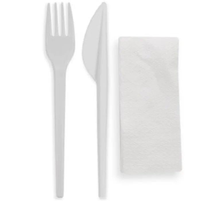 Standard-Weight Meal Pack (Fork-Knife-1ply Napkin)-Box of 250