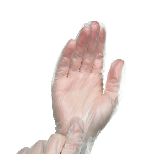 Disposable Clear Vinyl Gloves Medium Box of 100