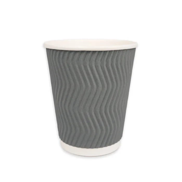 8oz Grey Ripple Wall Paper Hot Cup (CUP156/CUP264) Case of 250