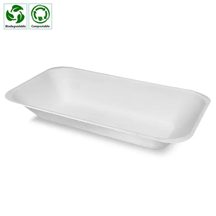 Enviroware Small White Bagasse Chip Tray (Chippy) (164x126x30mm) Box of 500